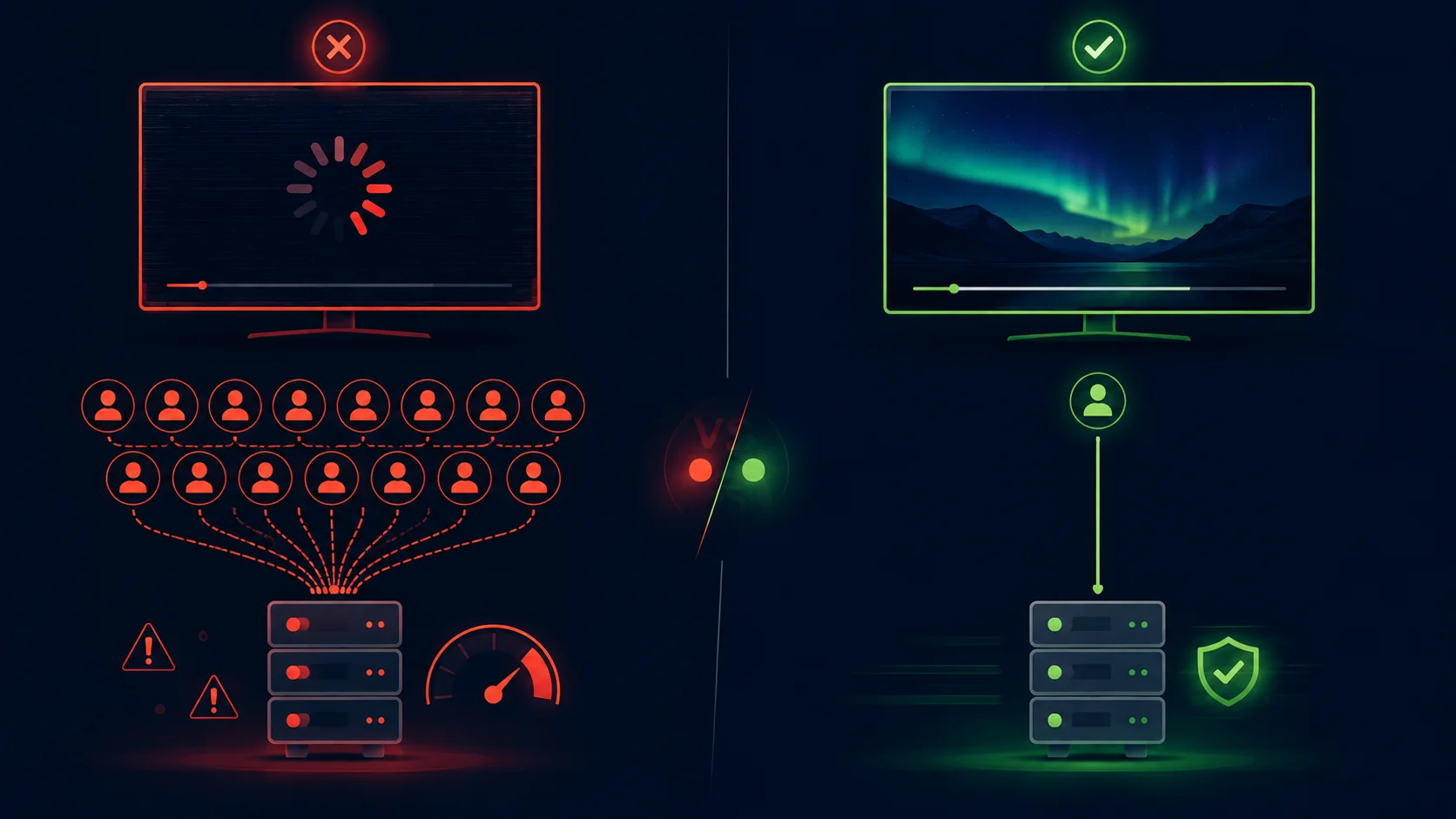 Comparaison code IPTV gratuit saturé par des centaines d'utilisateurs vs code IPTV premium stable