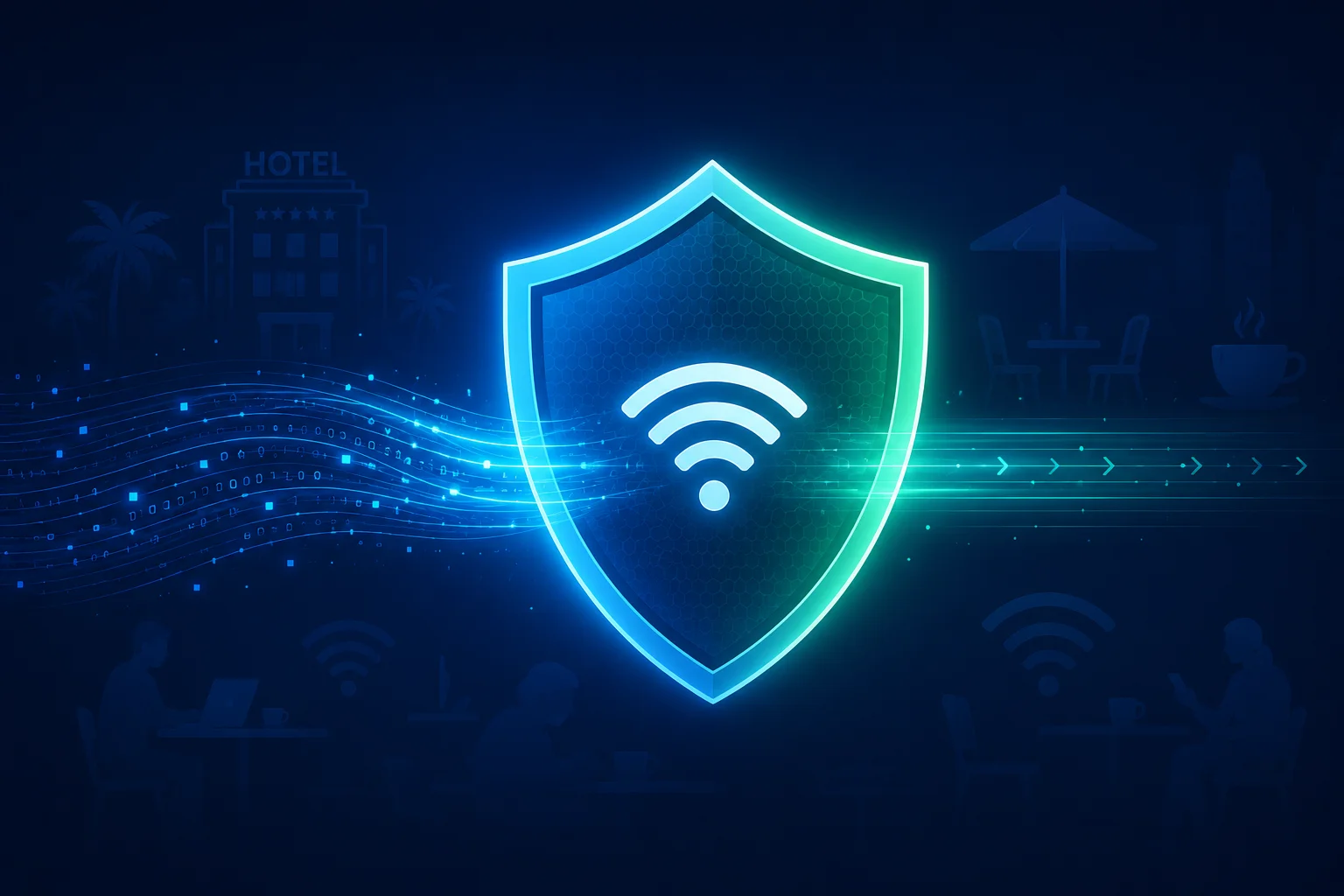 VPN sécurisant la connexion d'un code IPTV sur un réseau public pour éviter l'interception des identifiants