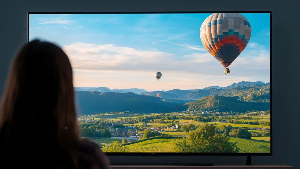 Image nette et fluide affichée sur un grand téléviseur via un abonnement IPTV en 60 FPS