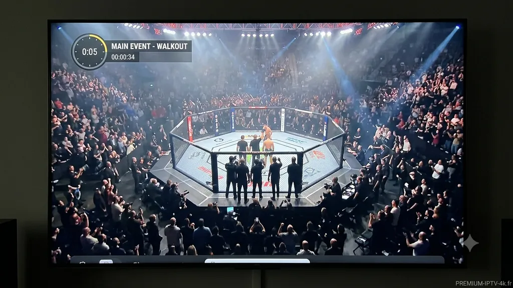 Main event UFC regardé en 4K sur un téléviseur avec un abonnement IPTV UFC